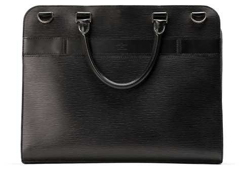 LOUIS VUITTON Epi Bassano Briefcase Black 